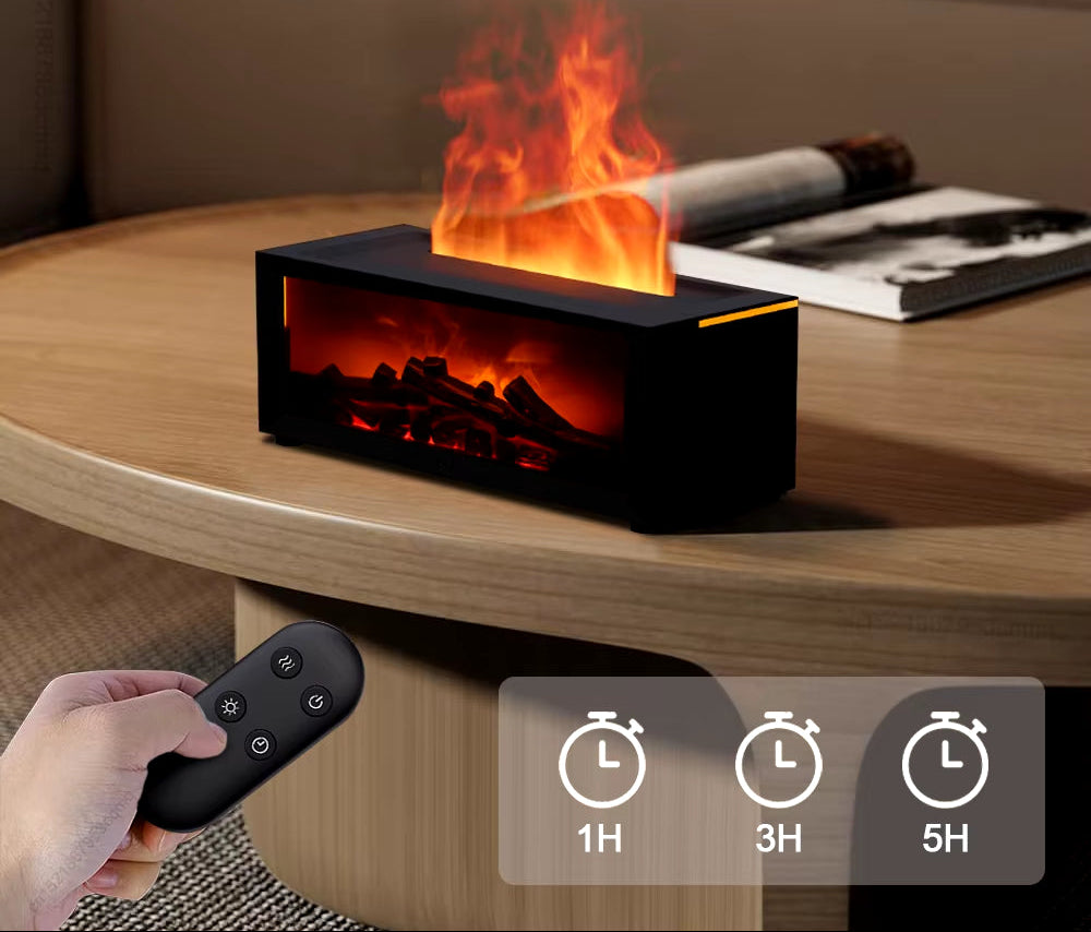 Air Humidifier Essential Oils Humidifiers Home Aroma Humidifier Flame Automatic Fragrance Diffuser with LED Light Remote Control
